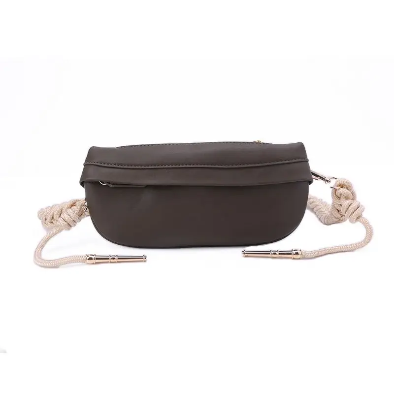 

E74B Women Chest Bags Fashion Weaving Belt Leather Bag Casual Shoulder Fema