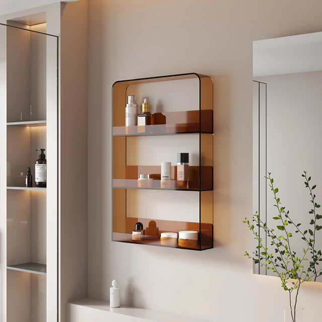 Bathroom Storage Wall Transparent Shelf Bathroom Cosmetic Wall Storage  Shelf Bathroom Shelves Bathroom Accessories - AliExpress