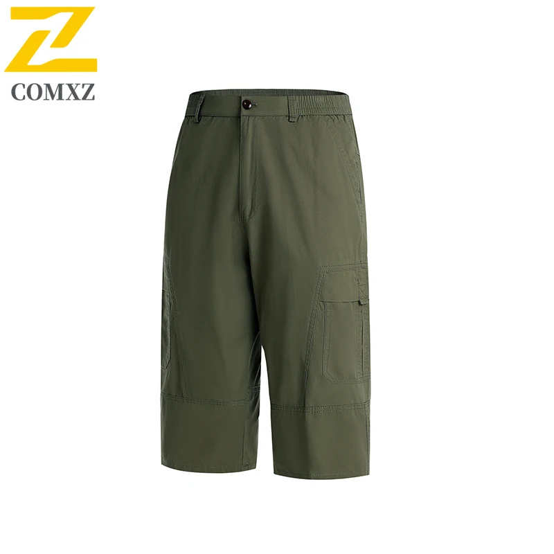 Men's Cargo Capri Pants Summer Loose Fit Workwear Shorts Large Size 2025 New Oversized Casual Mid-Length Shorts for Men 5