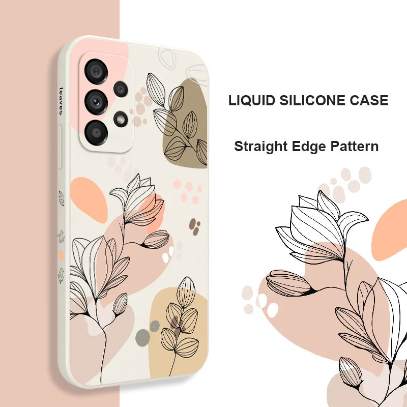 Abstract Plants Case Samsung A54 A34 A14 A15 A25 A35 A55 A24 A04E A73 A53 A33 A23 A13 A03 A03S A72 A52 A52S A32 A22 A04S A04 5G