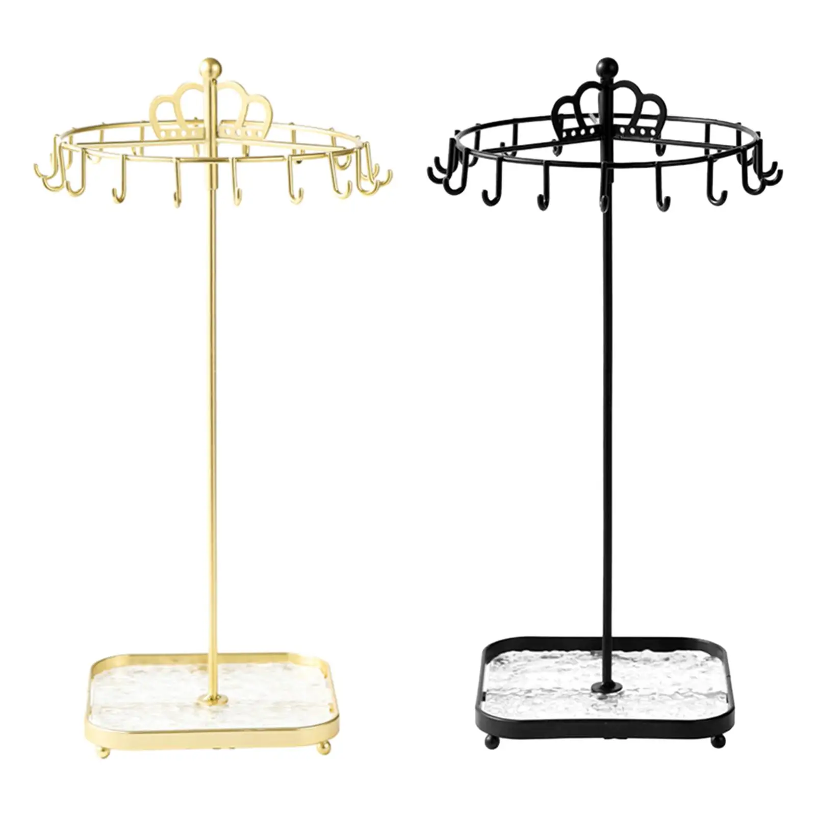 

Rotating Jewelry Holder Iron Bracelet Display Holder Necklace Earring Storage Shelf for Ring Necklace Watches Earrings Tabletop