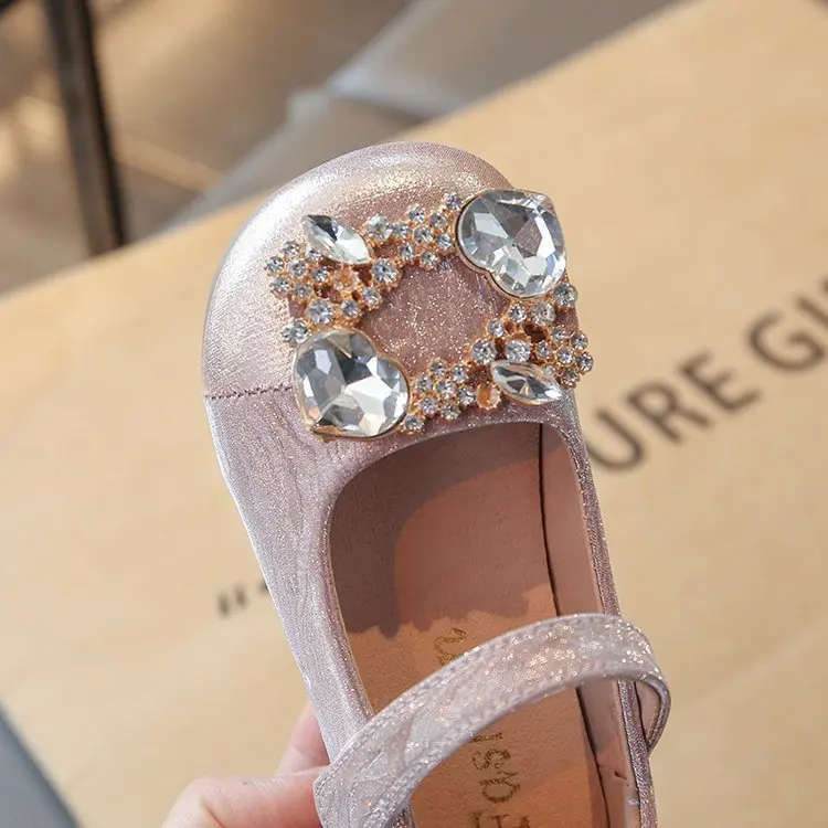 Mädchen Lederschuhe im Schicken Koreanischen Stil mit Strass-Schnalle für Kleine und Große Kinder Prinzessinnen Mary Jane Kindermode Kleid Flache Schuhe Süß – Detail 21