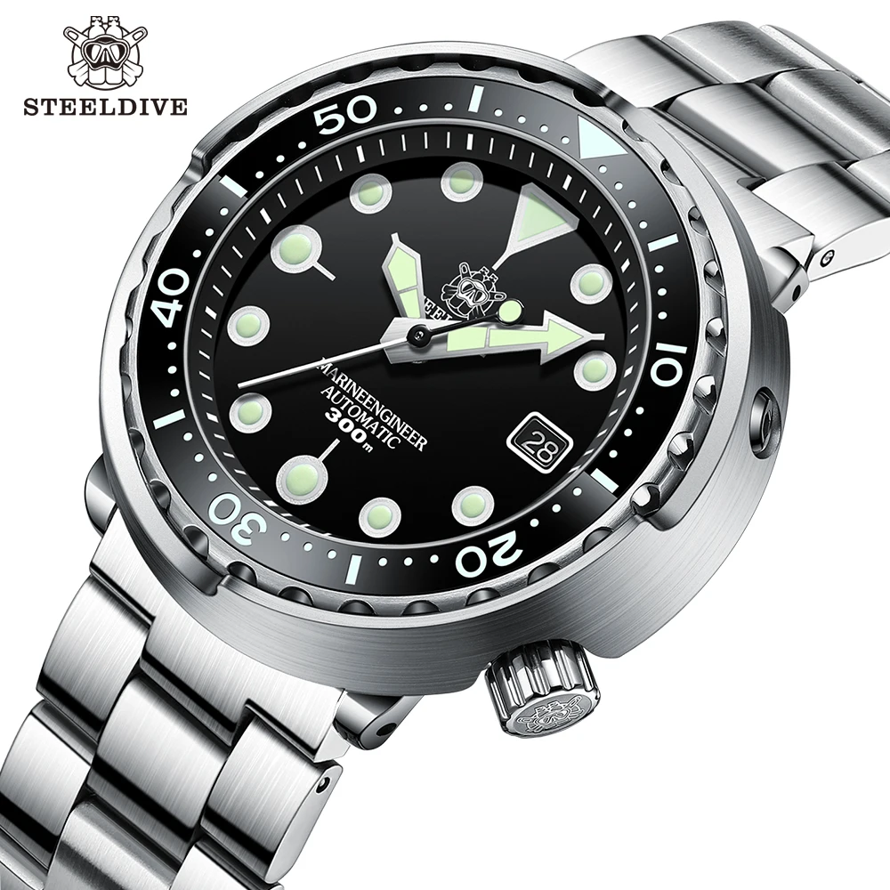 SteeldiveSD1975CandyColorDialCeramicBezel30ATM300mWaterproof
