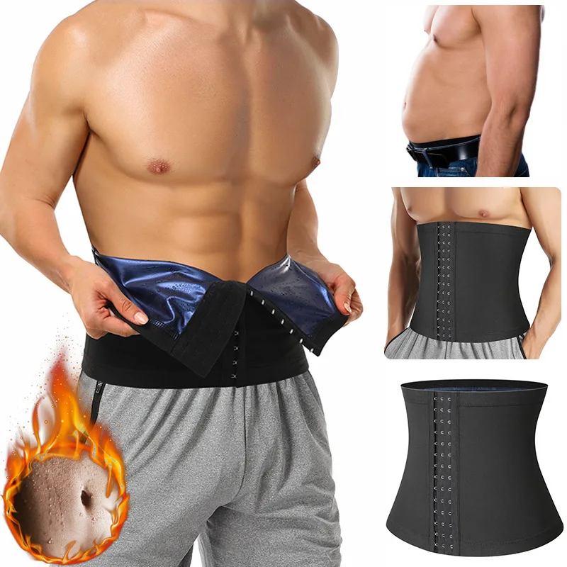 

Men Sauna Sweat Shaper Belt Thermo Tummy Control Shapewear Slimming Girdle Workout Waist Trainer Corset Gym Abdomen Fat Burning