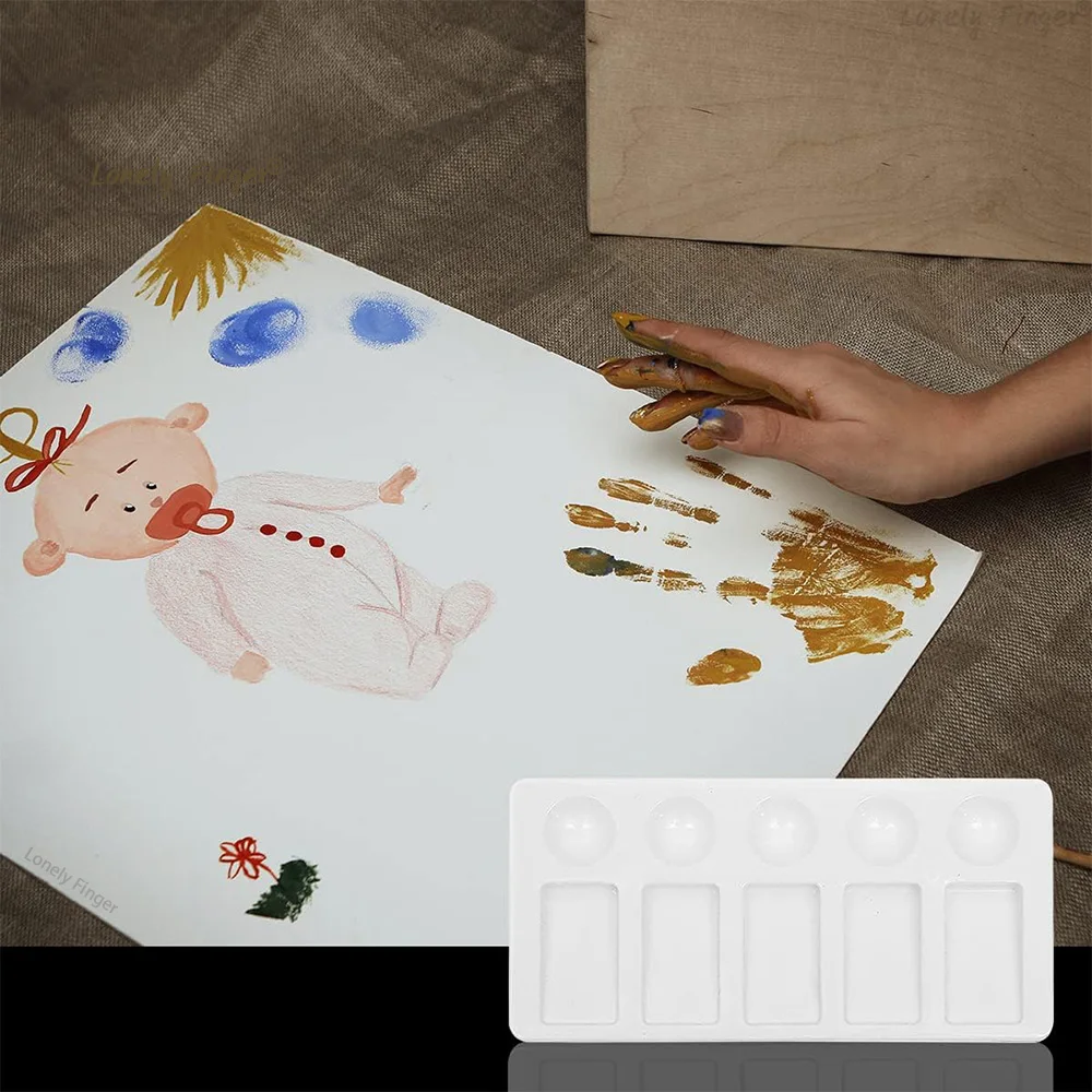 2PCS Paint Palette Tray 10-Well Watercolor Paint Palette Artist Mixing Color Tray Leak-proof for Painting