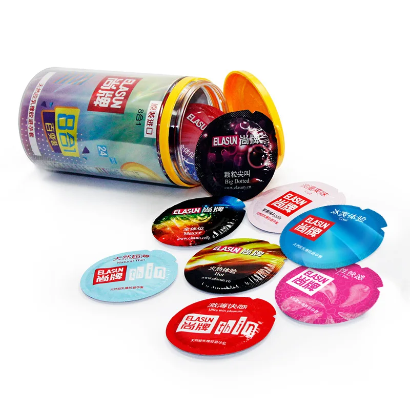 Elasun Condom Ultra Thin Pleasure Lubrication Passion Series Condoms Natural Latex Rubber Condom for Men Sex Products