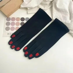 Elegant Women's Vintage Winter Full Finger Touchscreen Gloves (Black)