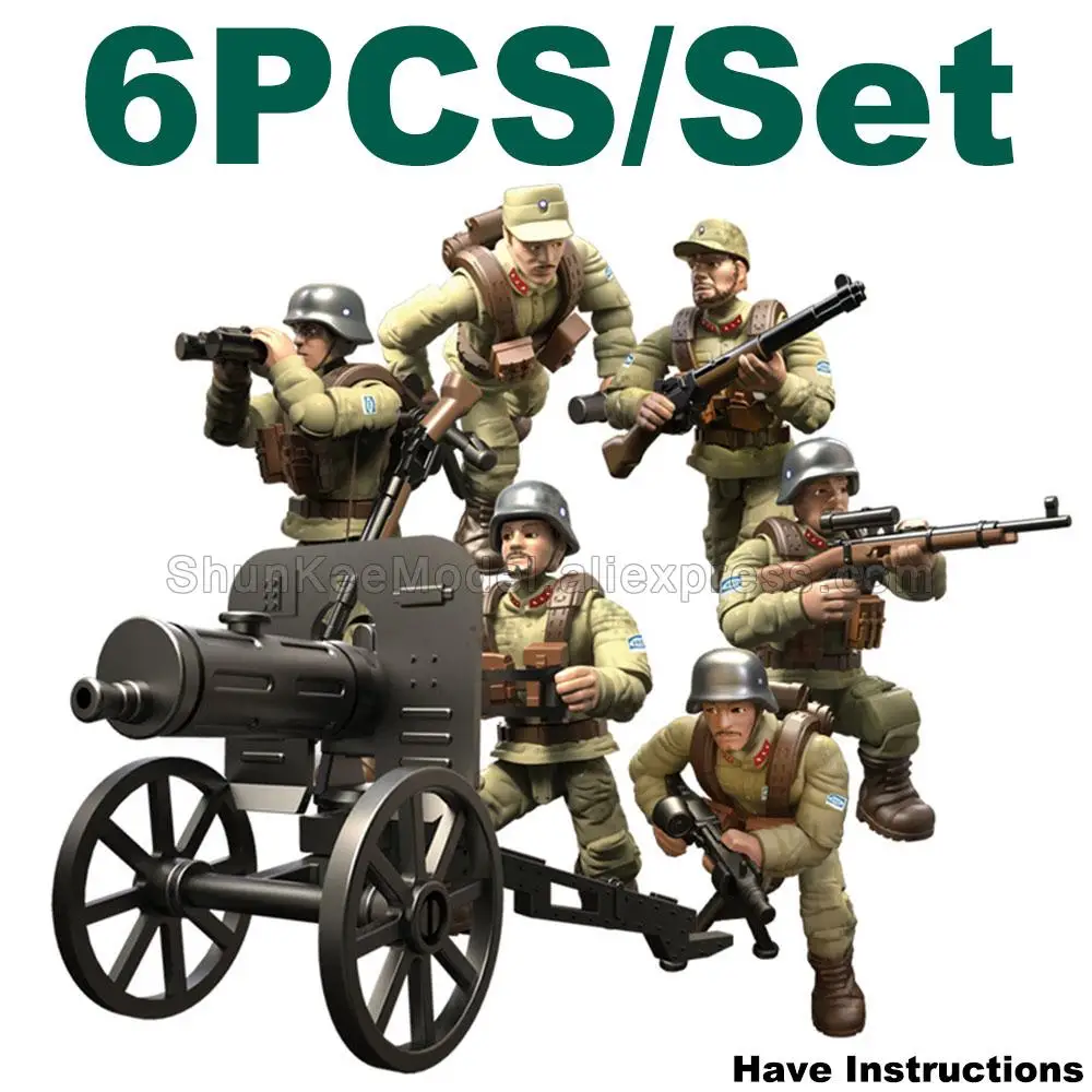 

6PCS Call Of Military Combat Scene Special Force Soldiers Action Figure Army Weapon Gun Vest Building Blocks Toy For Boy