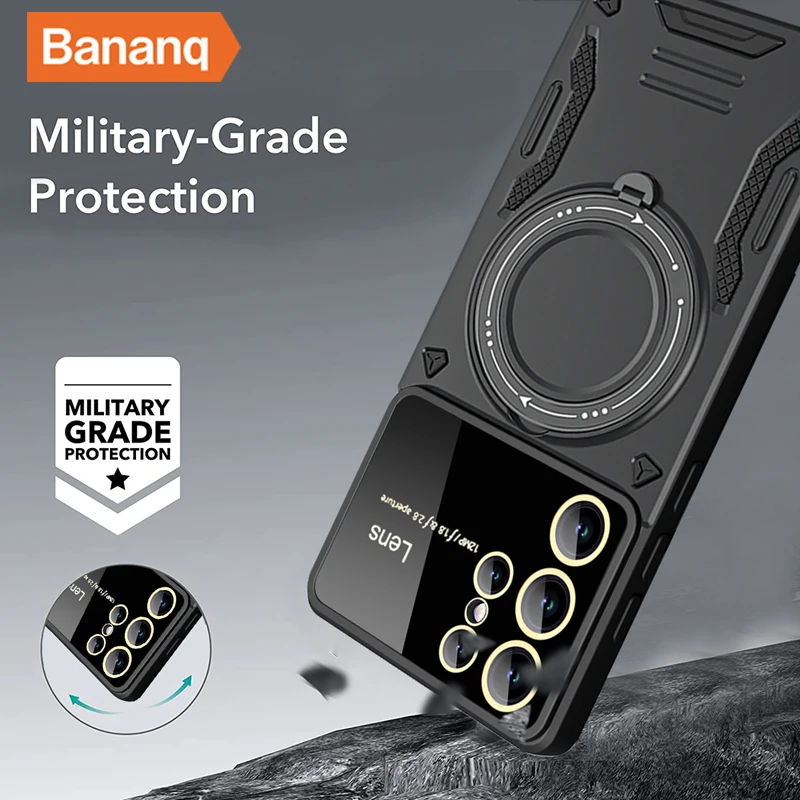 Bananq – coque avec anneau magnétique, étui pour Samsung S24 S23 S22 Plus Ultra S21 S20 FE A14 A15 A24 A25 A34 A54 A04 A04E A05 A05S_voghion.com