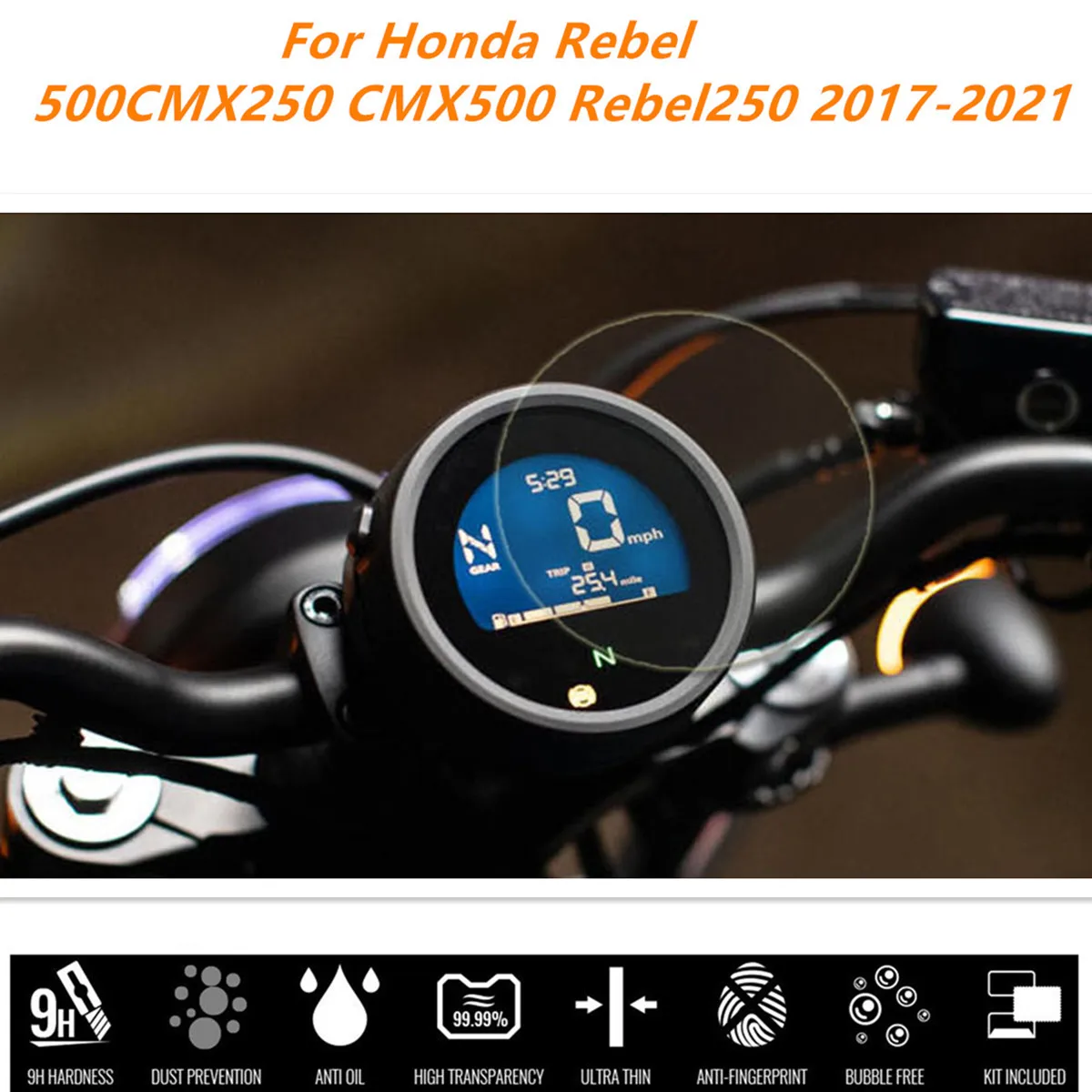 

Пленка для инструментов HONDA CMX250 CMX500 Rebel 500 Rebel 250 2017-2021, пленка для инструмента с защитой от царапин, HD пленка