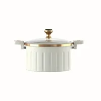 Pots de cuisson en émail de grande capacité, marmite à ragoût à Double manche, antiadhésive, multifonctionnelle, pour la maison, adaptées à la cuisine 5
