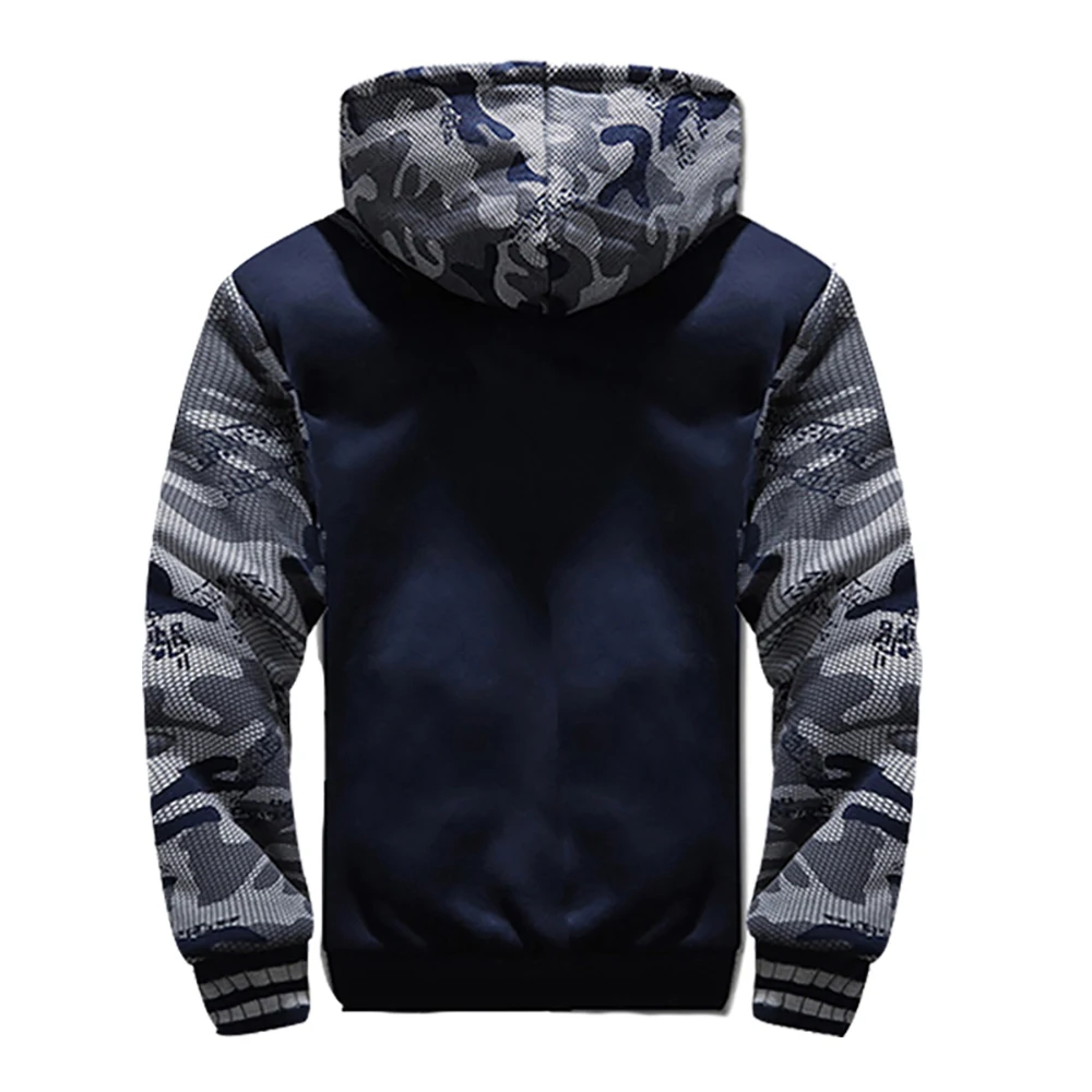 Veste épaisse de Camouflage à capuche pour homme, doudoune polaire à manches longues, décontractée, Streetwear, hiver – Image 2