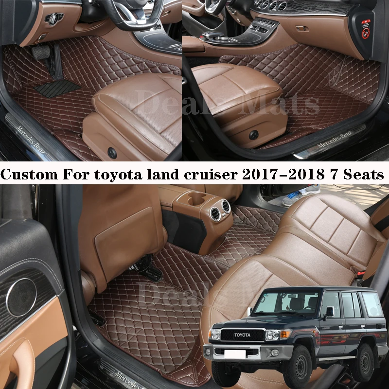 

Car Floor Mats For Toyota Land Cruiser 2017-2018 Seven Seats Leather For All Seasons Waterproof Rugs Custom Carpet Accessories