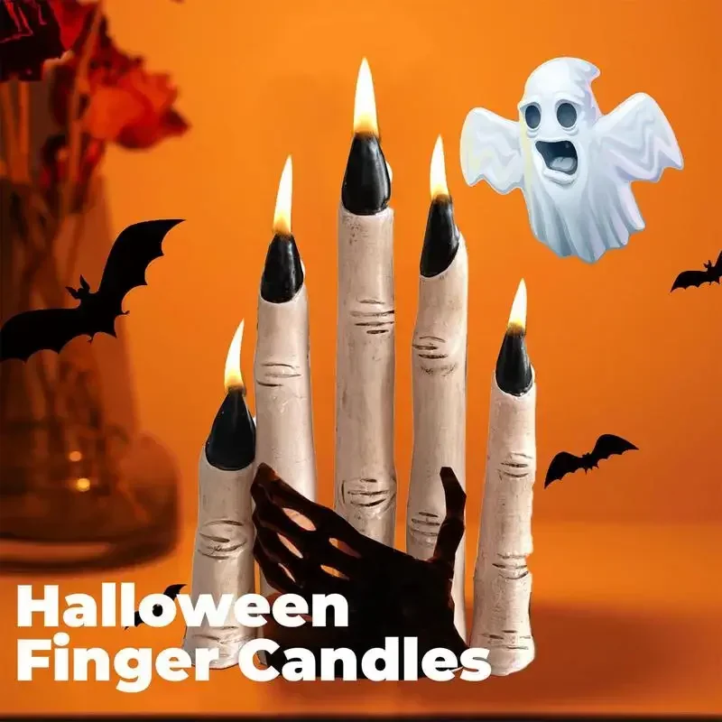 Halloween Horror Finger Candle Novelty Horror Horror Witch Thumb Candle Indoor Ambiance Scene Layout Decoration Props - immagine 3