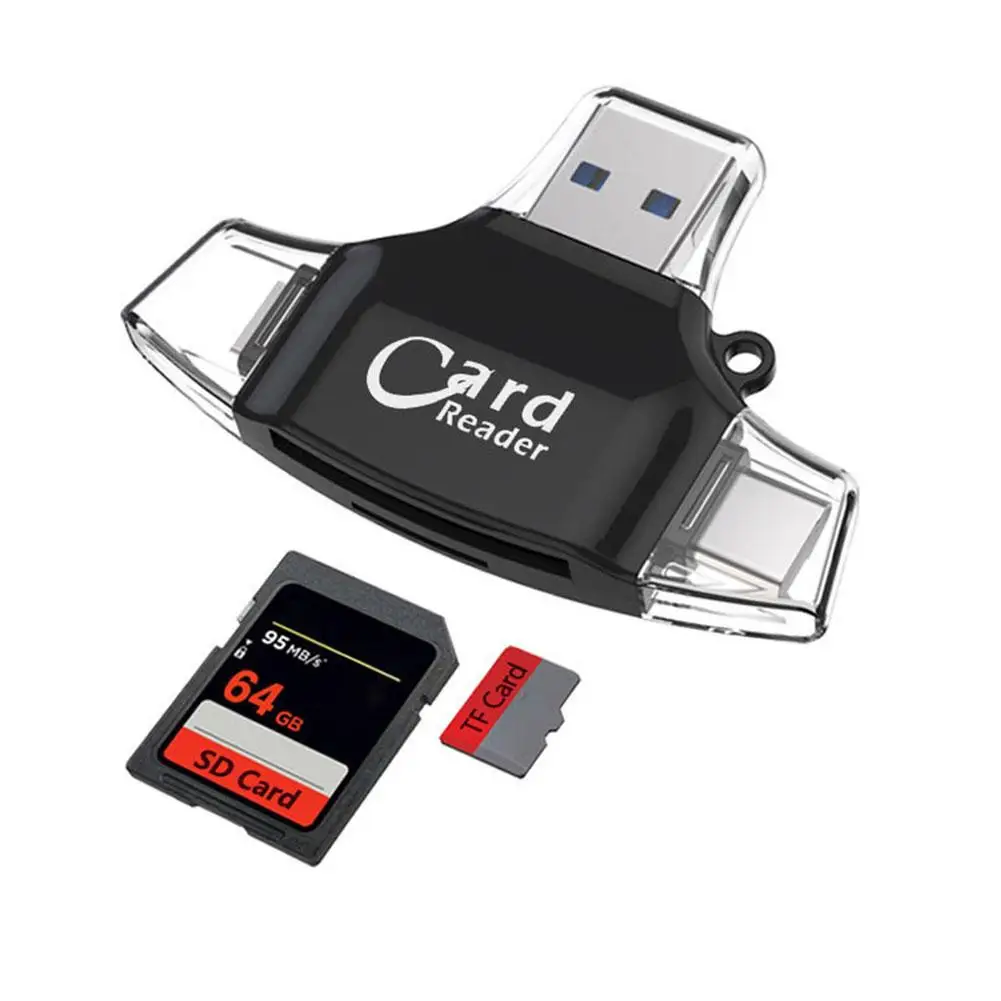 

4 в 1 устройство для чтения Sd Tf карт Usb Micro Usb Type C для адаптера для просмотра фотографий и видео камеры и R5v2