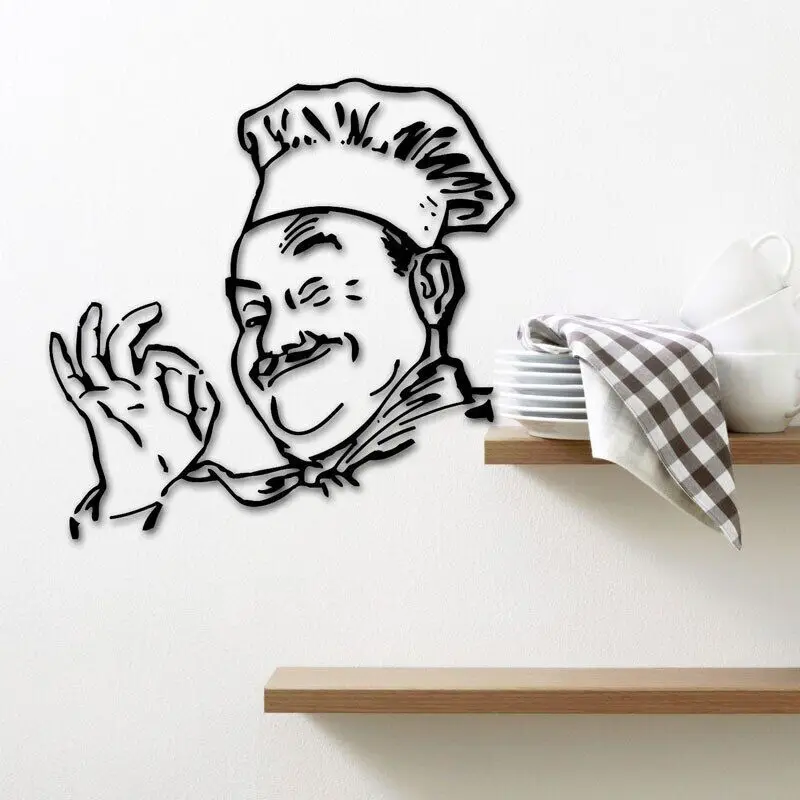 Cucina Cuoco Cibo Ristorante Chef Wall Sticker Vinile Home Decor Sala Da Pranzo Decalcomanie Rimovibile Interni Carta Da Parati Murale 3159
