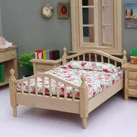 Maison de poupée créative 1/12, Mini lit, ornement, meubles de chambre à coucher, modèle de jouet, décoration DIY, beau jouet en bois fait à la main, cadeau 3