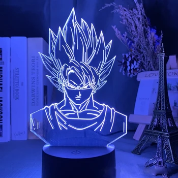 Veilleuse LED 3D avec télécommande, lampe de table, Anime Goku Vegeta Dragon Ball Z, Super Saisuperb, 7/16 couleurs, Goku Jiren Broly, cadeau 12