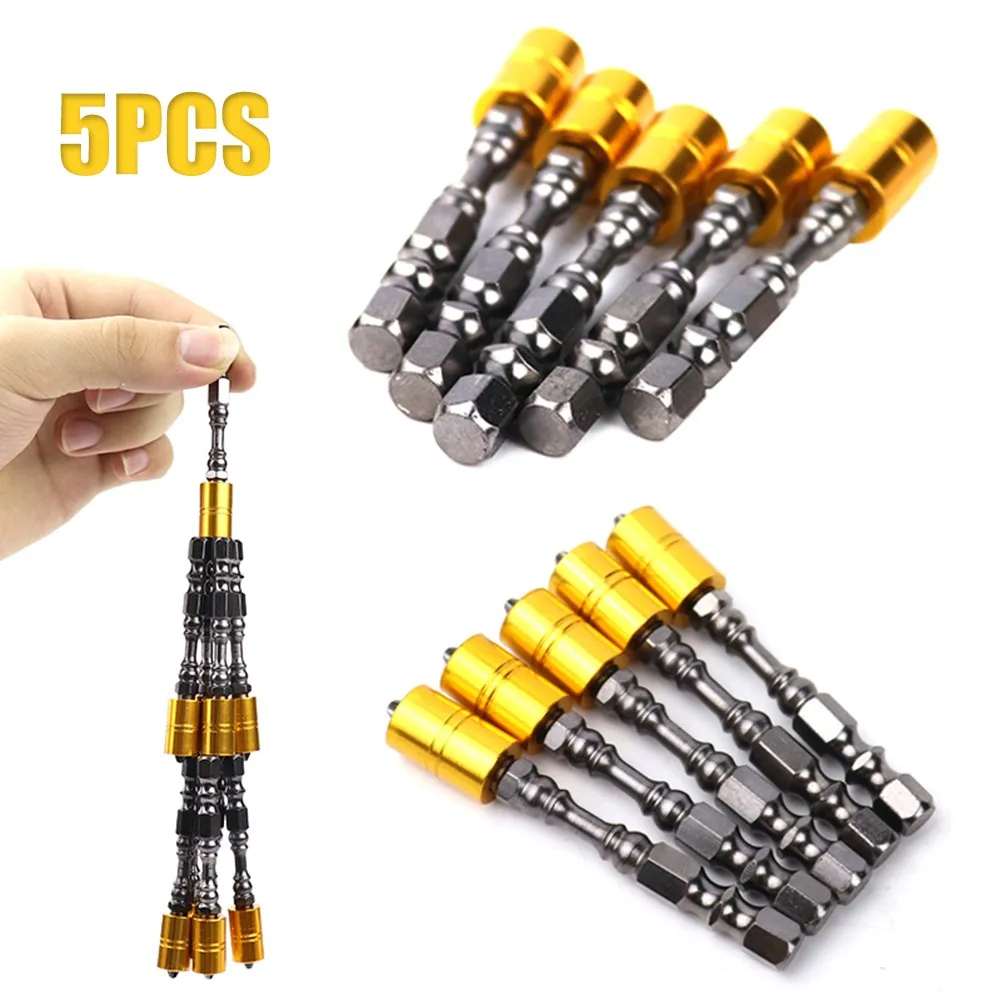 

5 Pcs Magnetic Screwdriver Bit Set 65mm Single-Headed Electric Screw Driver For Plasterboard Drywall Decoration Furniture Tools