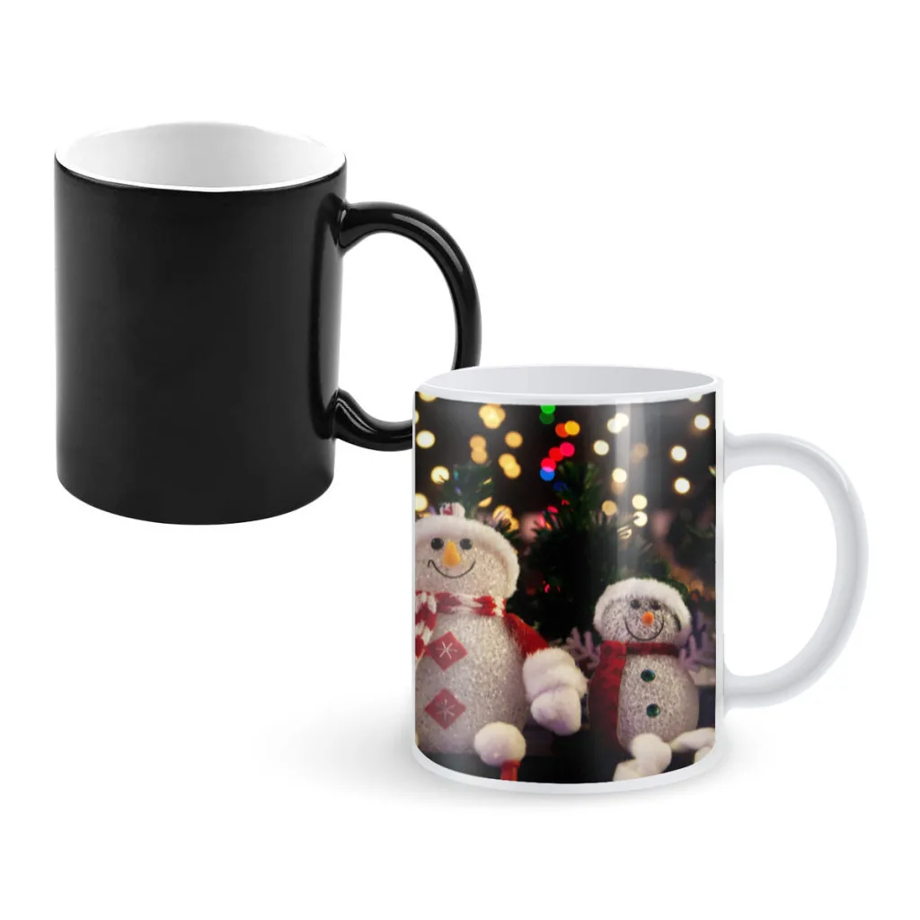 

Christmas decoration Santa Claus Christmas tree print pattern Latest design coffee cup, heated color-changing milk tea cup