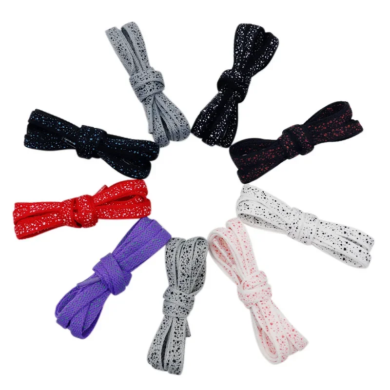 Shoe Laces Shoe Accessories 1Pair Ink Splash Rope Shoelace 0.8cm Wider 100/120/140/160CM Casual Sneakers Flat
