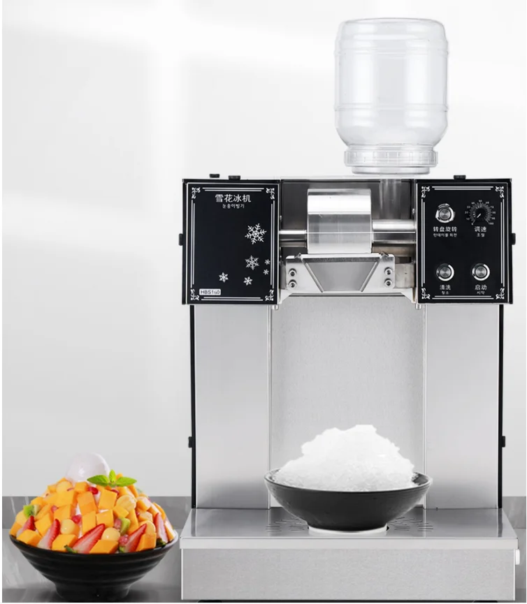 180kg/day Tabletop Commercial Korean Bingsu Machine Milk Drink Red Wine Snowflake Ice Maker Sponge Snow Ice Shaving Machine