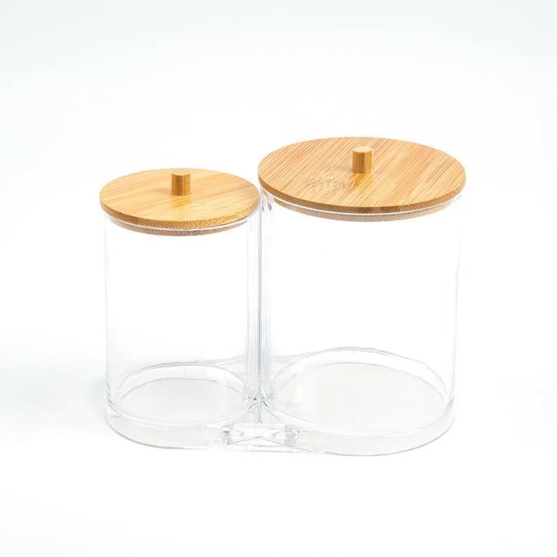 1pc Clear Plastic Cotton Swab Holder Dispenser for Bathroom and Vanity Organization-Keep Your Cotton Swabs Clean