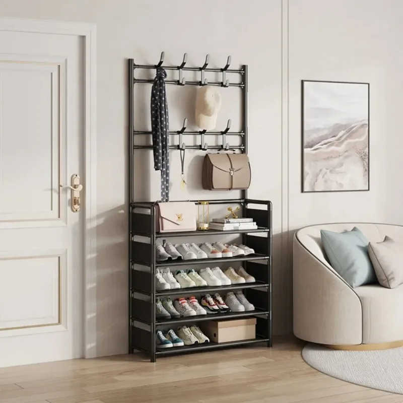 model Multi-ayer Shoe Rack Clothes Hat Hangers Shoe Rack Living Room Organizer Shelves Simple Floor Shoes and Hat Racks shoe rack shoe organizer