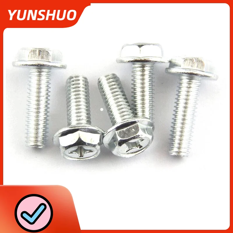 

20pcs M4 M5 M6 Hex Cross Flange Hexagon Screw Carbon Steel Hexagon Cross Phillips Flange Head Hex Bolts