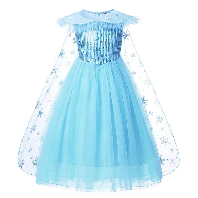 04 Elsa Robe Blanche # Robe Princesse Pour Filles Anna Elsa Costume Cosplay  Jasmine Enchevêtrée Blanc Neige Tianna Robe Robe Reine des Neiges 2  Vêtements de Noël