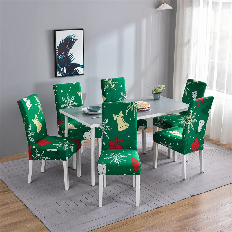 thumbnail image 1 of Funda elástica de licra para silla de navidad, cubierta decorativa para asiento de comedor, papá noel, cocina, hogar, 1/2/4/6 piezas, 1 of 5