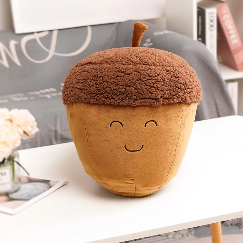 Lovely Nuts Acorn Shape Throw Pillow, Kids Room Decorative Family Cushion Chestnut Egg Family Soft Pillow Sofa Cushions 2