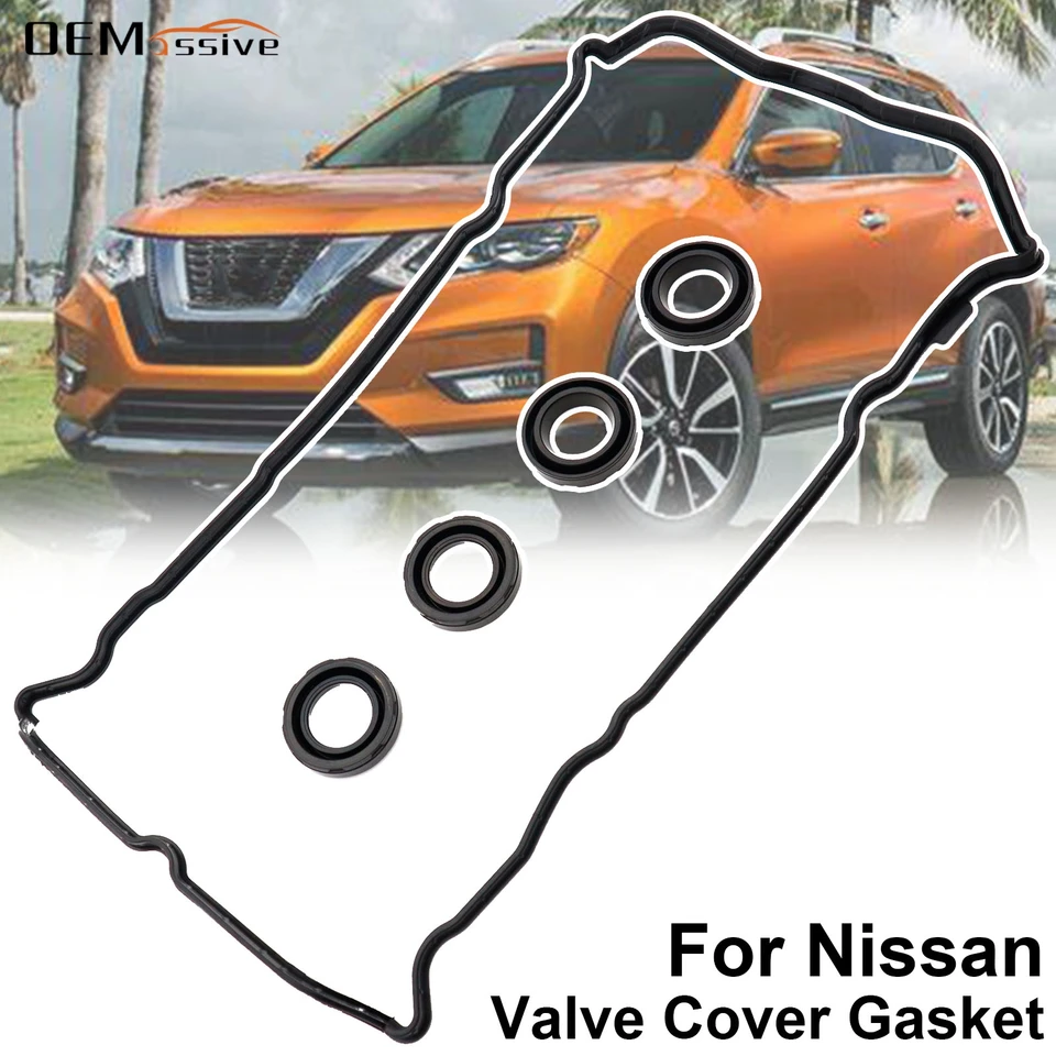 Valve Cover Gasket Set For Nissan Altima, Rogue, Sentra 2.5L 2007-2012 - OE Replacement For 13270-JG30A, VS50777R, Stops Oil Leaks