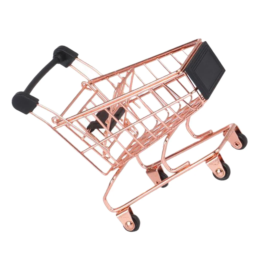 

Supermarket Shopping Cart Figurine Play House Trolley Children Mini House Toy