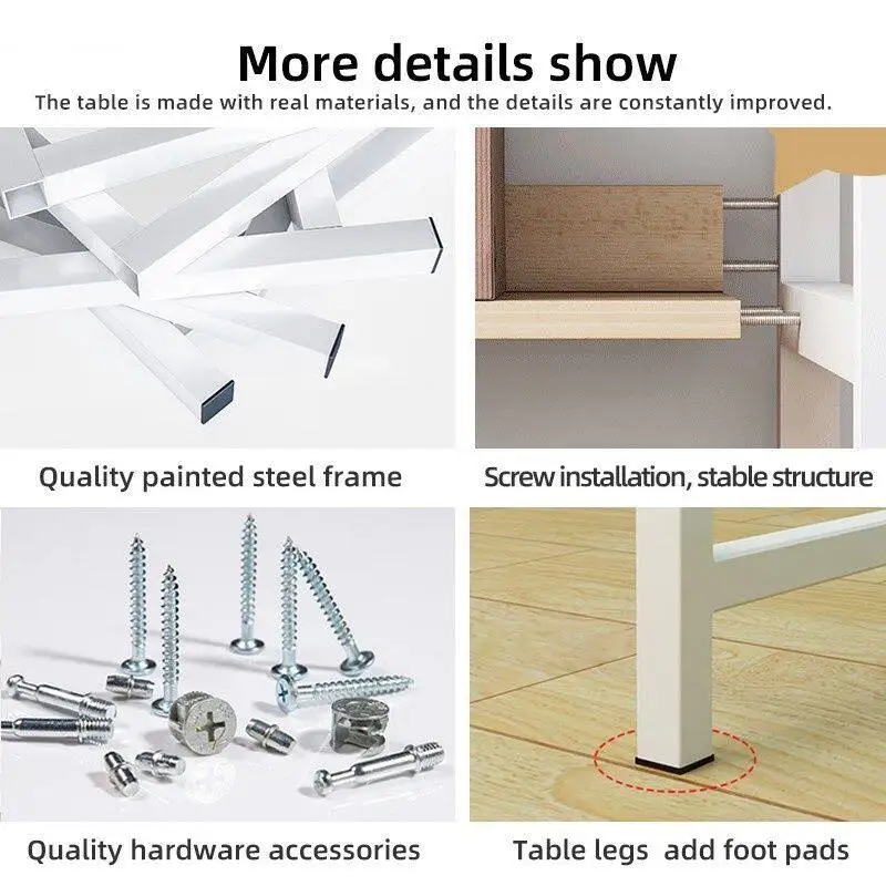 Description Picture 6 of itemModern Simple Style Bedroom Computer Desk Metal Frame Office Rectangular Home Wood Home Office Modern Computer Desk