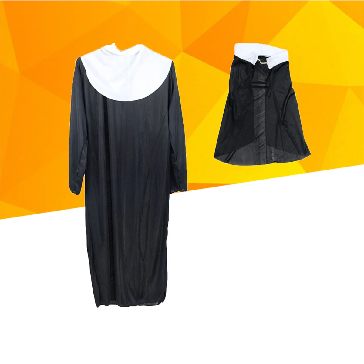

3pcs/set Women Ladies Halloween Nun Costume Robe Cross Headscarf for Stage Performance Party Cosplay Halloween