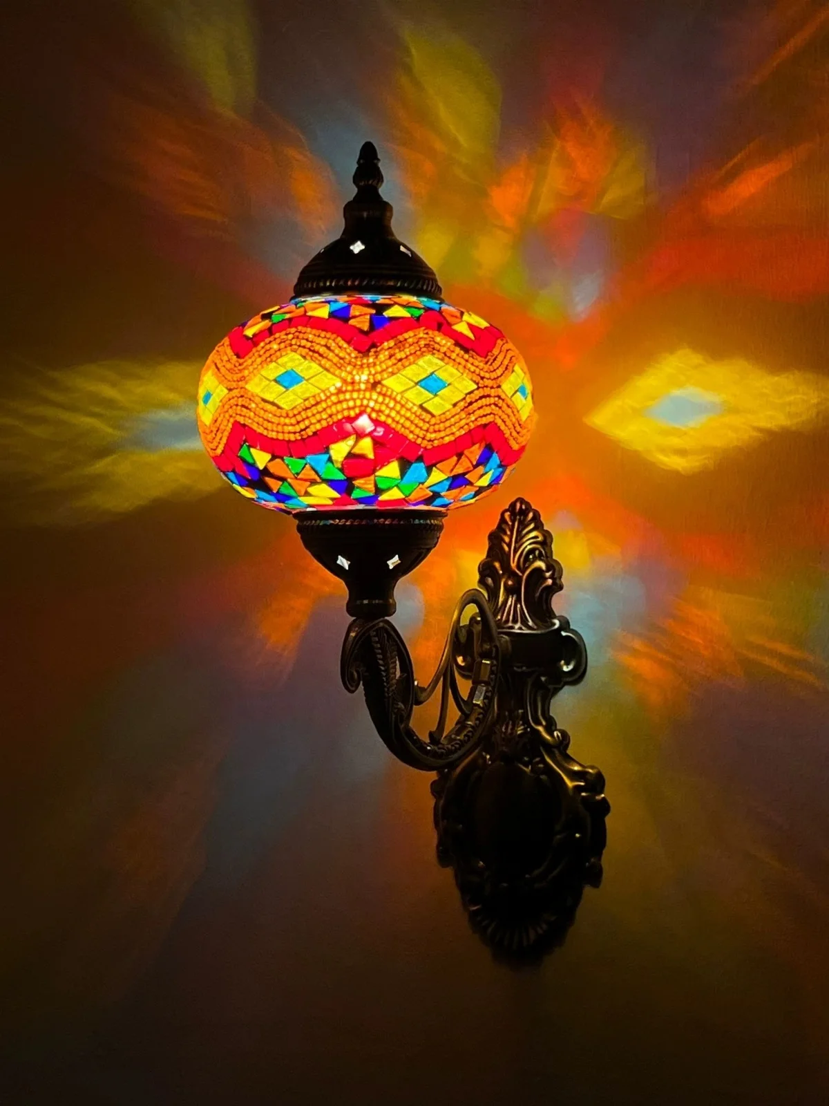 

New Turkish Mosaic Wall Lamp Handcrafted Glass Luminaria Led Wall Light Corridor Sofa Background Lighting Home Room Decor Lampe