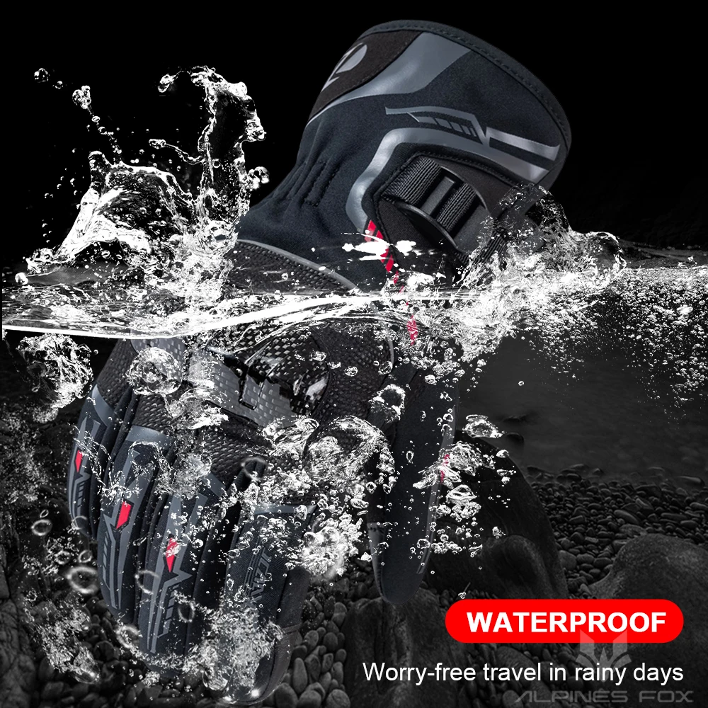 Winter Motorcycle Gloves - Windproof, Warm, Waterproof, Carbon Protection, Touch Screen Compatible