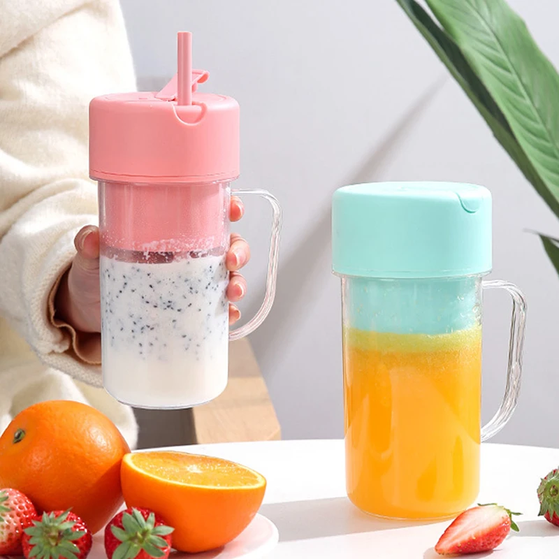

420ml Portable Juicer With Straw USB Electric Stainless Steel Fruit Juicer Cup Extractor Blender Juice Maker Machine For Kitchen