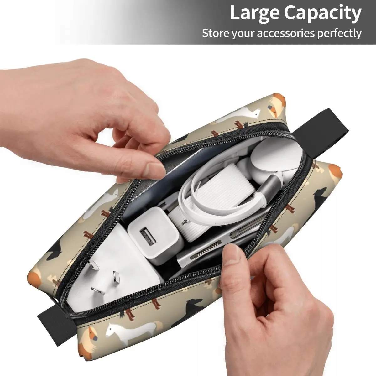 Horse Breeds Pattern Makeup Bag Cosmetic Organizer Storage Dopp Kit Toiletry Cosmetic Bag for Women Beauty Travel Pencil Case 3
