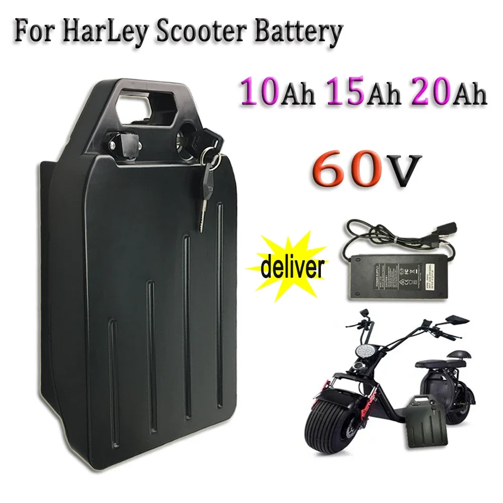 For Harley Electric Car Lithium Battery Waterproof Battery 60V 10/15/20Ah For Two Wheel Foldable Electric Scooter Bicycle