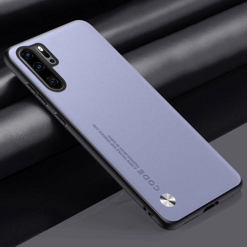 Elegant Matte Silicone PU Leather Phone Case - Full Protection Back Cover