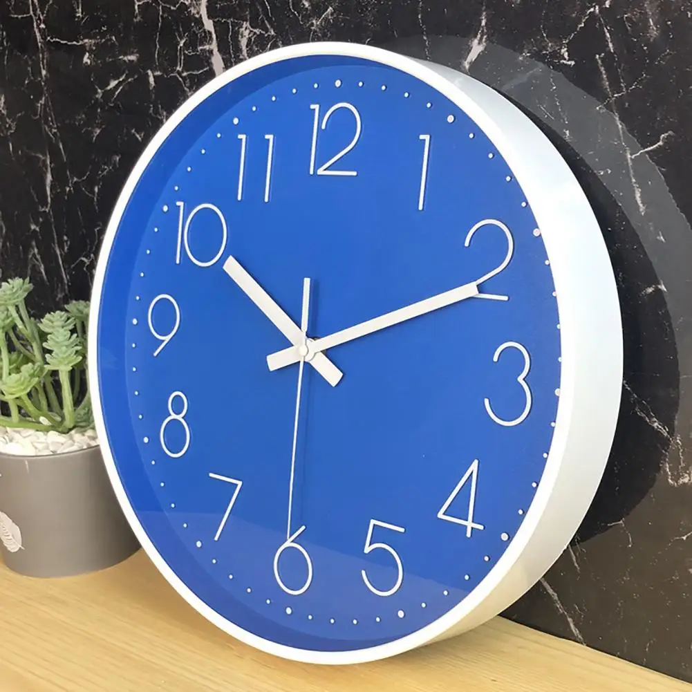 10 Inch Wall Clock Round Hanging Noiseless 3D Number Clock Precise Anti-fog Mirror Surface Quartz Household Supplies