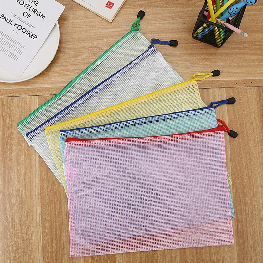A3/A4/B4 Puzzle Bags Waterproof Cross Stitch Zipper Mesh Document Pouch for School Office Supplies for Cross Stitch Project 5pcs storage bag document bag puzzle storage bag