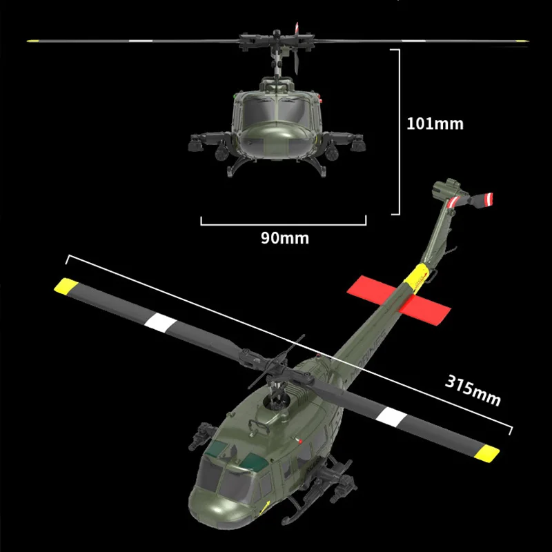 6-kanals RC-helikopter uden borsteløs 2,4 GHz stabiliseret