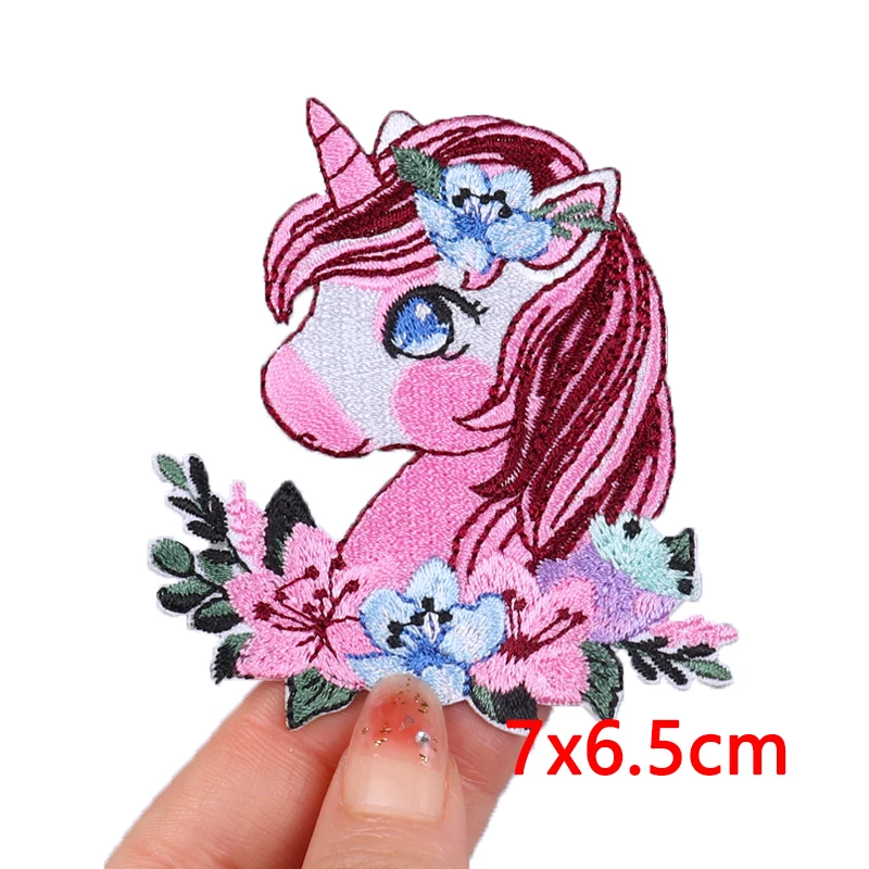 Toppe ricamate unicorno hippie per abbigliamento adesivo striscia toppa unicorno arcobaleno fai da te toppe termoadesive per applique in stoffa per bambini  15