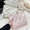 Ins Bow PU Quilted Bow Handbag Makeup Bag Skincare Products Wallet Inner Container Multi functional Storage Bag 1