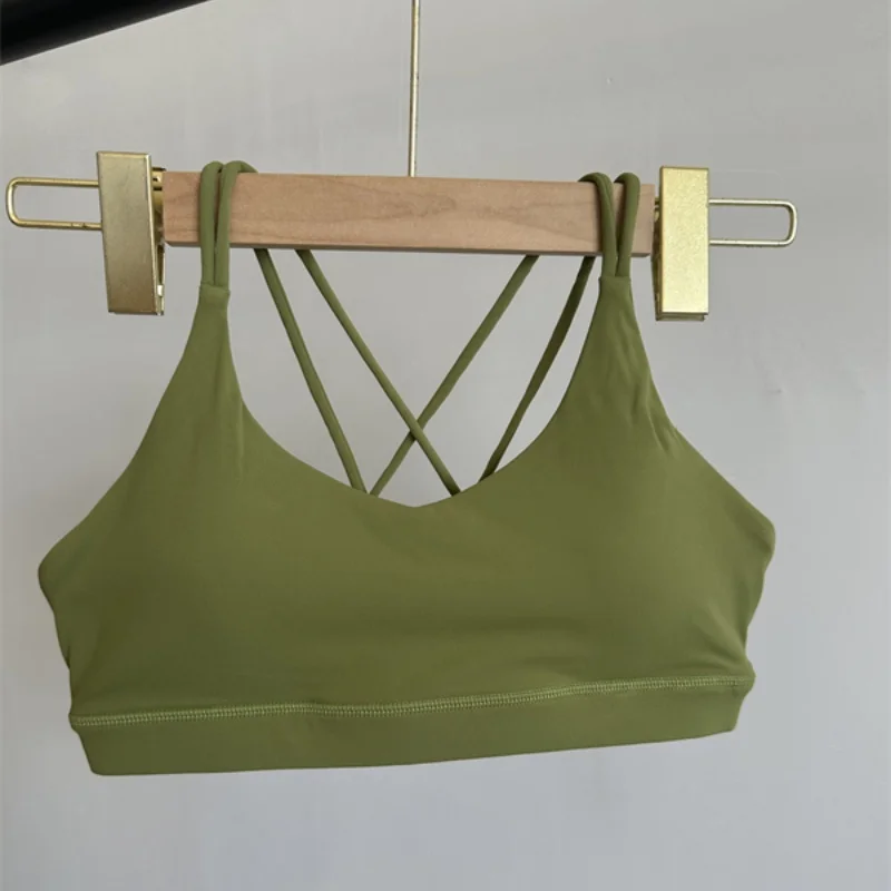 Solid Color Yoga Bra Beauty Back Pilates Sports Bras Top Gym Women's Sports Vest Fashion Hot Girl Fitness Vest Soft Breathable 3
