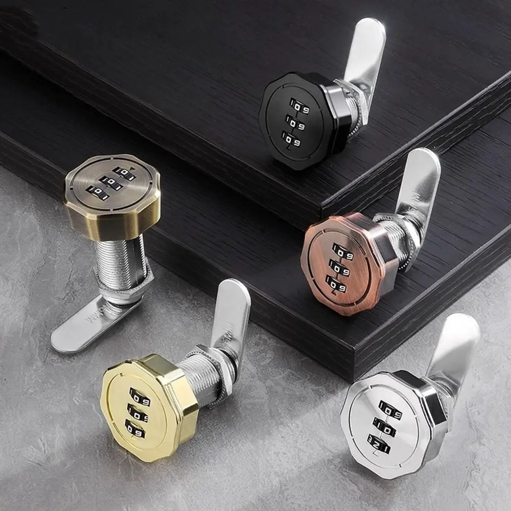 

Black/Silver 3 Digital Code Combination Lock Anti-theft Waterproof Mailbox Password Locker Zinc Alloy Cam Code Lock Cabinet