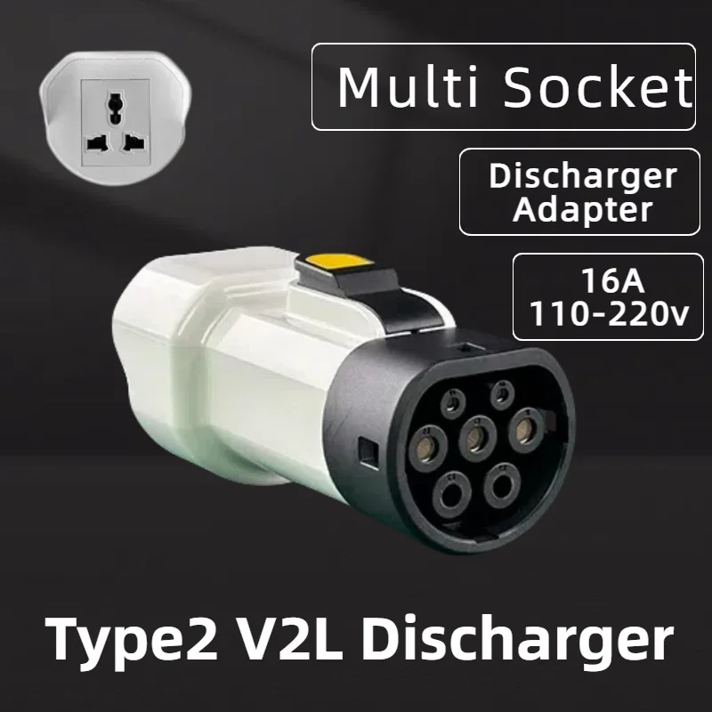 Portable Type 2 V2L 16A Adapter for Geely EX5 MG BYD SMART Xpeng